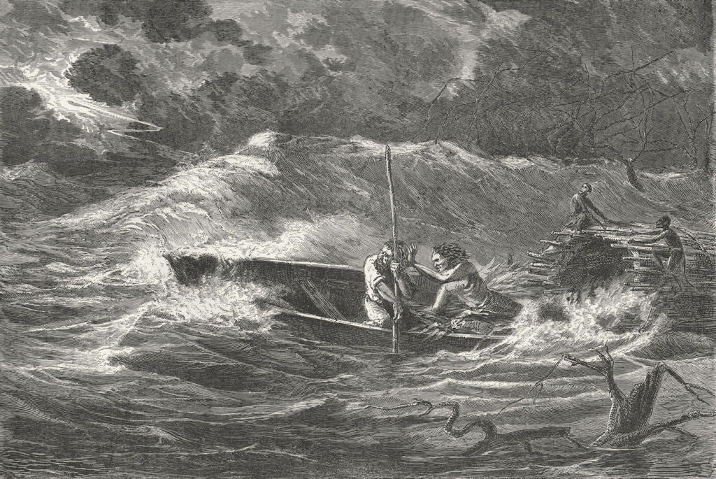 BRAZIL. Trombetas. storm, Amazon 1880 old antique vintage print picture